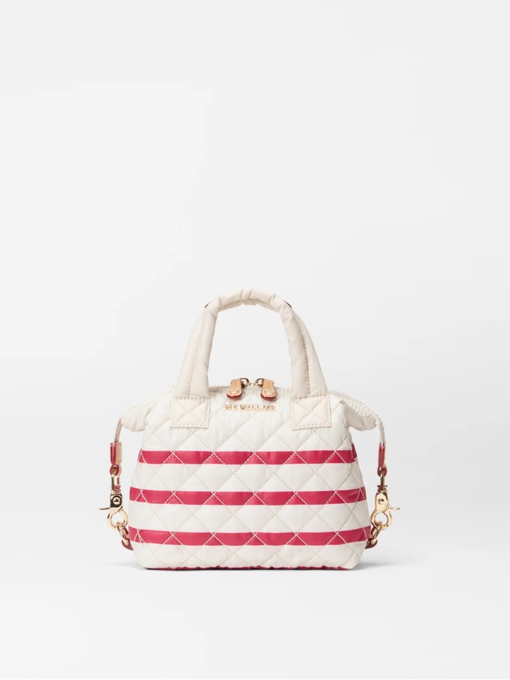 BRAND NEW MZ Wallace Sandshell/Apple Stripe Quilted Crossbody Bag